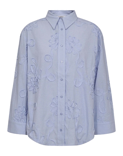 Co´couture - Xavier CC Stripe Flower Hemd - Pale Blue